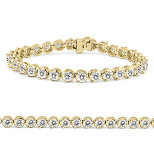 10 Carat TW Three Prong Diamond Tennis Bracelet in 14K Yellow Gold